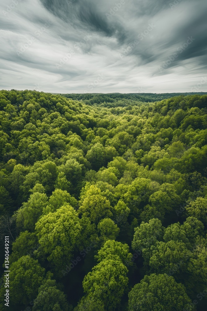 Aerial view of lush green forest landscape, serene nature scene, environmental awareness, tranquility, outdoor adventure, Earth Day celebration, vibrant foliage. Aerial view of lush green forest landscape, serene nature scene, environmental awareness, tranquility, outdoor adventure, Earth Day celebration, vibrant foliage.