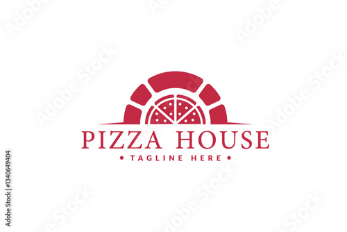 pizza logo vector illustration. pizza oven logo template