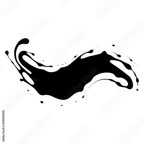 Water splash abstract black art vector