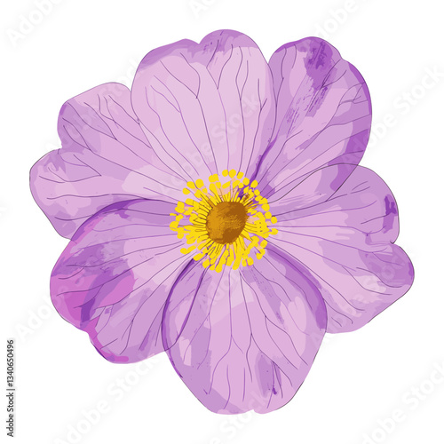 Purple flower illustration petals design vector