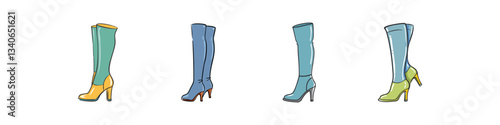 thigh high boots vector icon, vector illustration-simple illustration of thigh high boots perfect for logos.