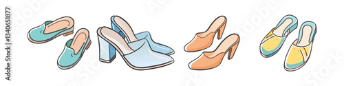 mules shoes vector icon, vector illustration-simple illustration of mules shoes perfect for logos.