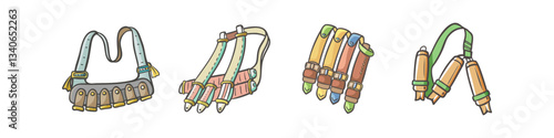 bandoliers vector icon, vector illustration-simple illustration of bandoliers perfect for logos.