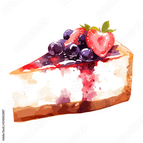 Cheesecake cheesecake berry illustration vector