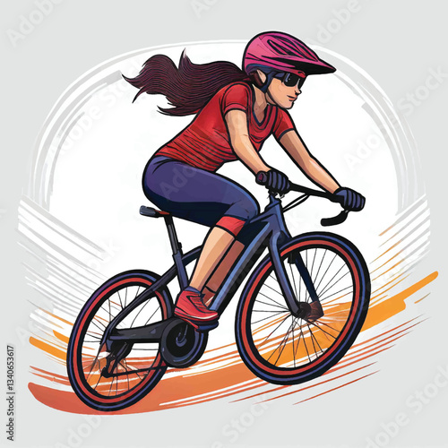 Biker riding bike vector