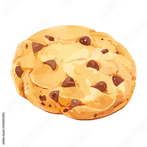 Soft and chewy Chocolate Chip Cookie cookie illustration chocolate vector