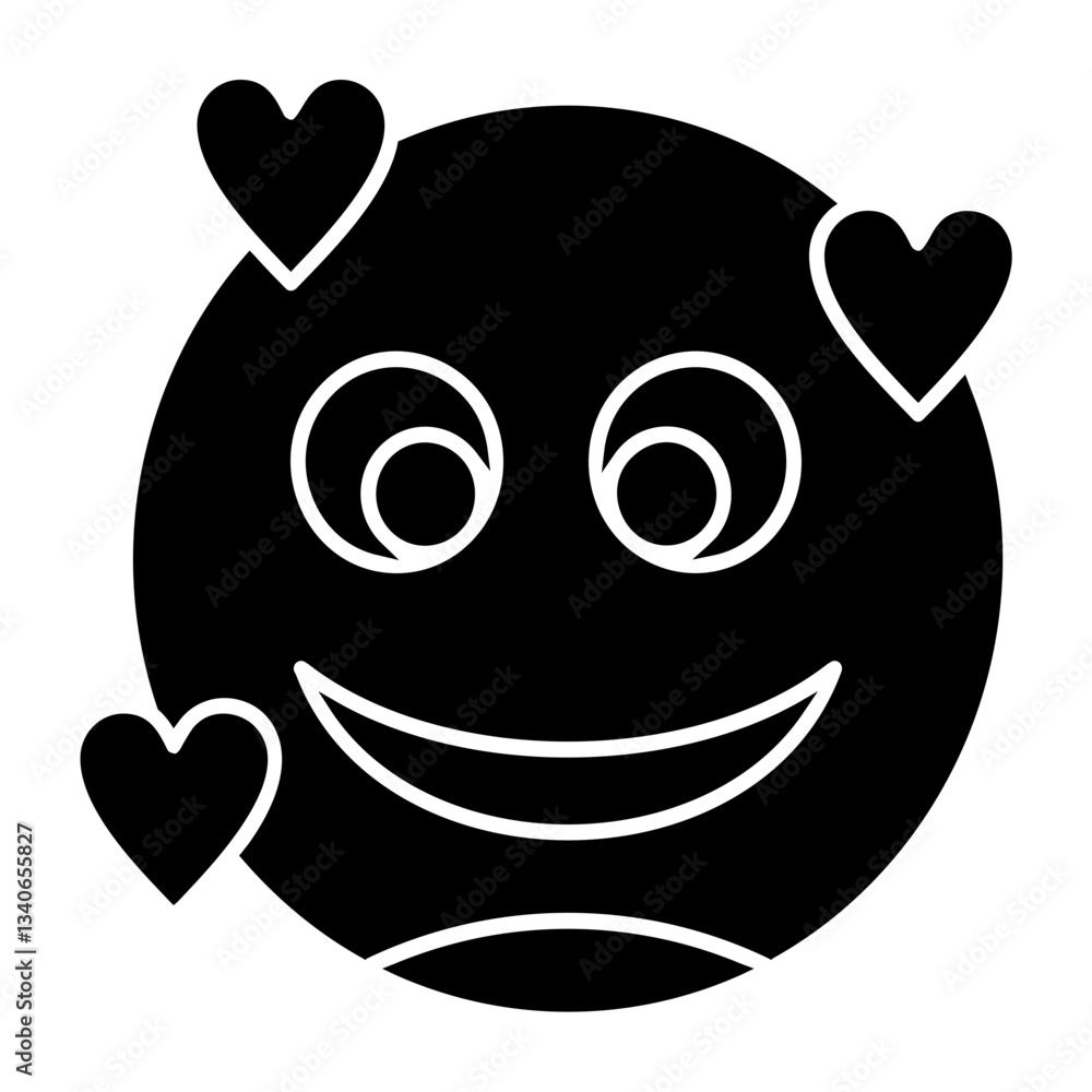 Smiling Face with Hearts Icon