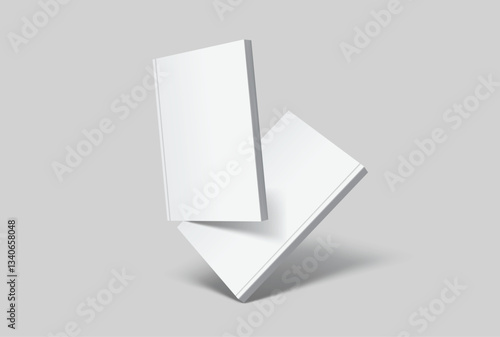 Vector realistic 3d magazine mockup with white blank cover isolated on background. For the business presentation magazine, notebook, booklet, brochure, catalogue or a publisher advertising corporate
