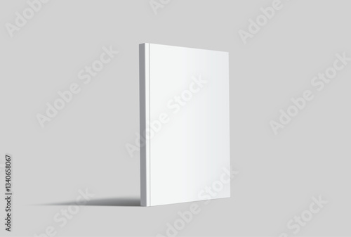 Vector realistic 3d magazine mockup with white blank cover isolated on background. For the business presentation magazine, notebook, booklet, brochure, catalogue or a publisher advertising corporate
