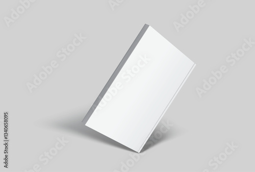 Vector realistic 3d magazine mockup with white blank cover isolated on background. For the business presentation magazine, notebook, booklet, brochure, catalogue or a publisher advertising corporate
