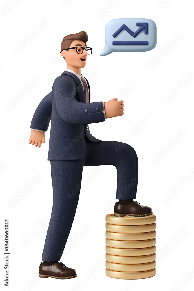 3D Man stepping up as his business is growing 3D Man stepping up as his business is growing