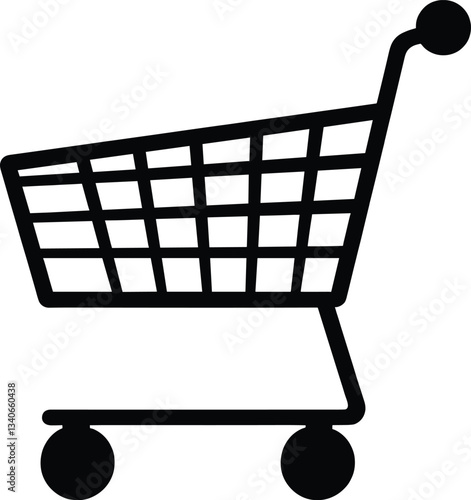 Shopping cart silhouette simple symbol black vector