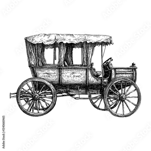 Western carriage vehicle art transportation vector