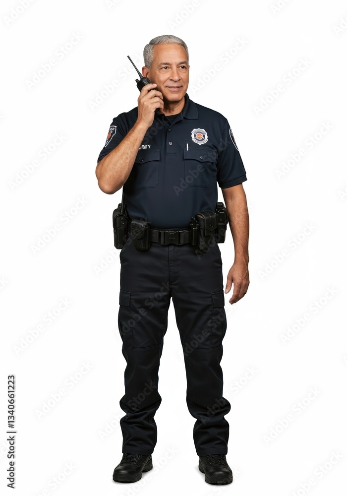Professional Security Guard in Uniform Communicating via Radio for Safety Assurance Professional Security Guard in Uniform Communicating via Radio for Safety Assurance