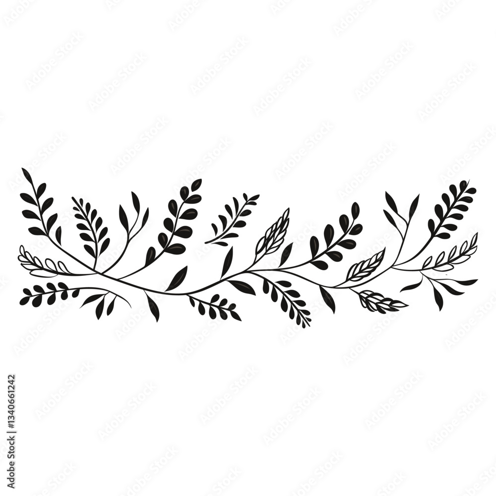 Fototapeta premium Leaf Border Clipart illustration decorative graphics vector