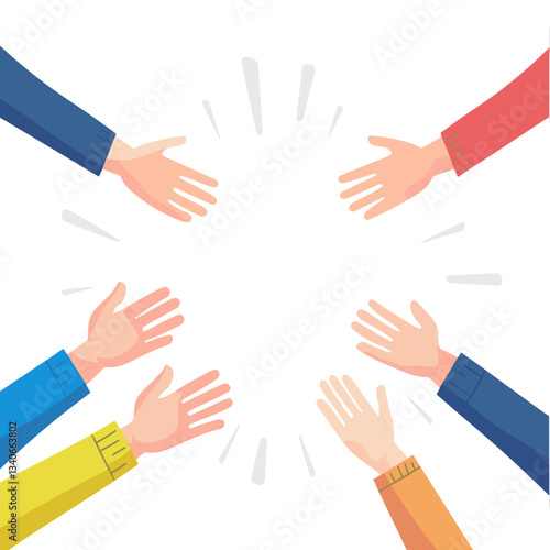 Hands clapping illustration collaboration collaborative vector