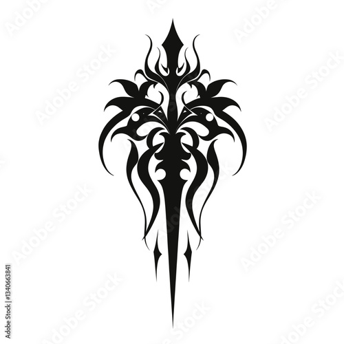 Flower tribal design black vector
