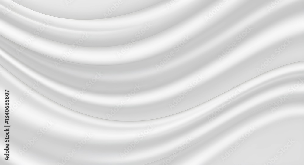 Obraz premium Smooth White Fabric Background With Soft Flowing Wave Patterns