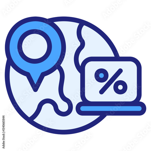 Tax residence blue icon