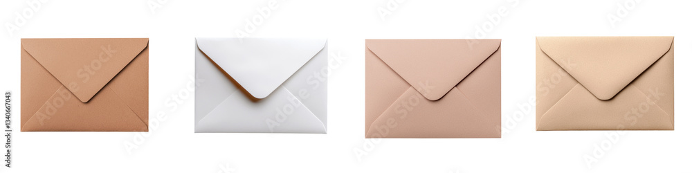 A stack of beige and white envelopes neatly arranged in a symmetrical minimalist grid like pattern A stack of beige and white envelopes neatly arranged in a symmetrical minimalist grid like pattern