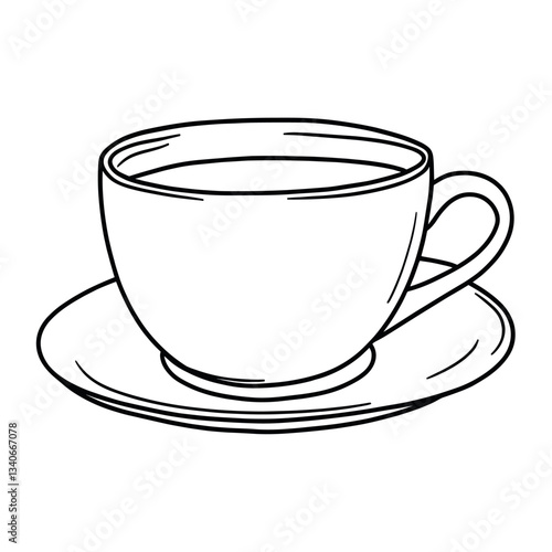 Coffee espesso cup drawing saucer simple vector