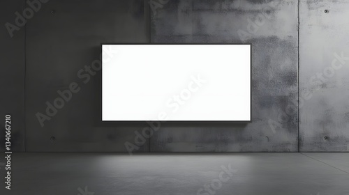 Wallpaper Mural Blank screen in a modern minimalist concrete room setting Torontodigital.ca