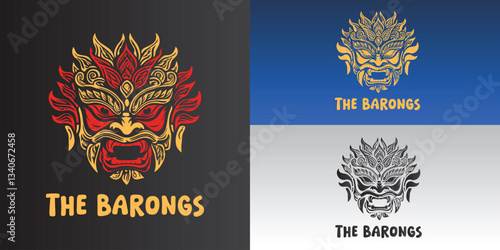 The Barongs Balinese Theme Logo Icon Vector Illustration