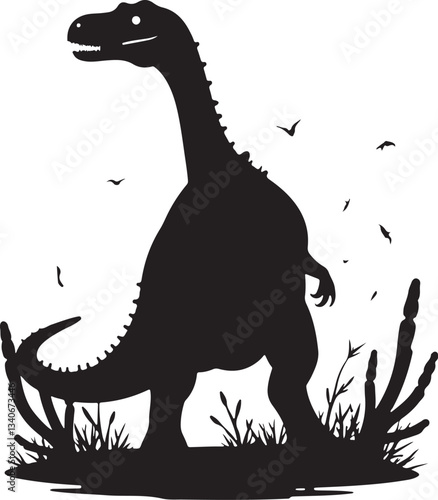 Cartoon Dinosaur Vector | Cute Prehistoric Animal Clipart for Kids