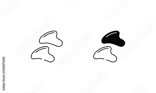 Gua Sha Tool icons set vector stock illustration