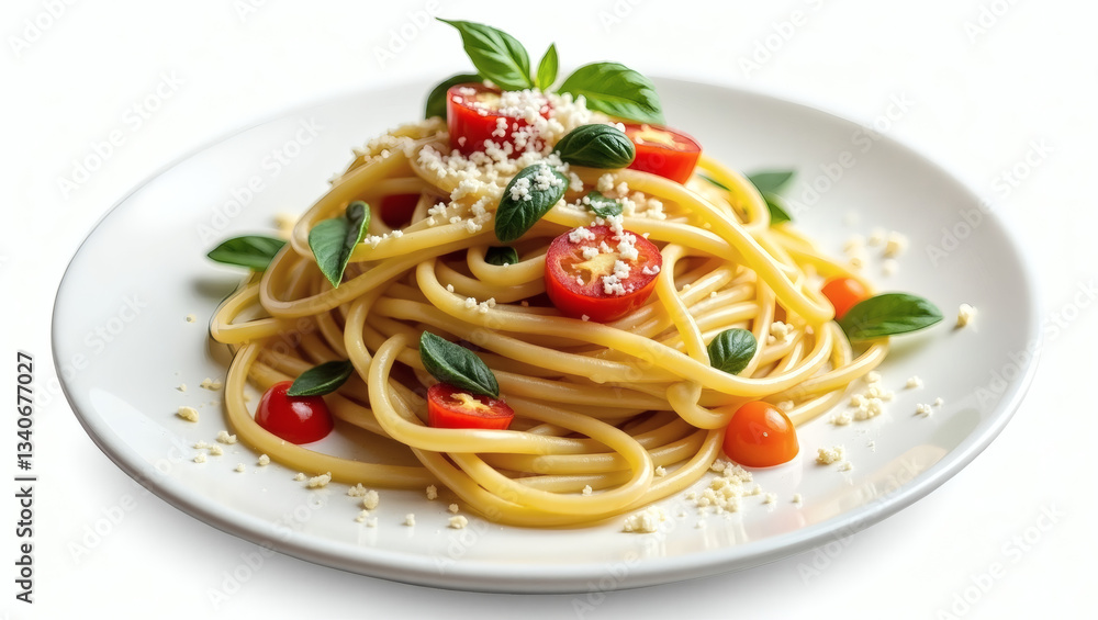 Classic Italian Spaghetti with Cherry Tomatoes, Basil, and Parmesan Classic Italian Spaghetti with Cherry Tomatoes, Basil, and Parmesan
