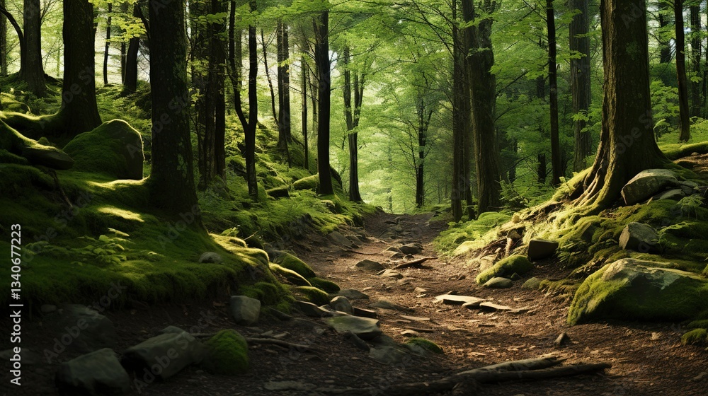 Obraz premium A photo of a calming forest trail for mindful walks.