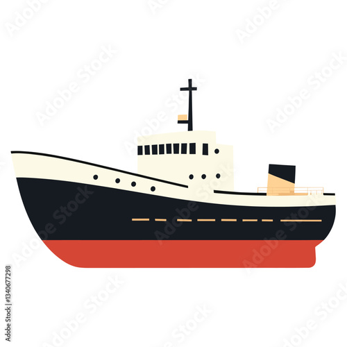 Ship illustration vessel transportation vector