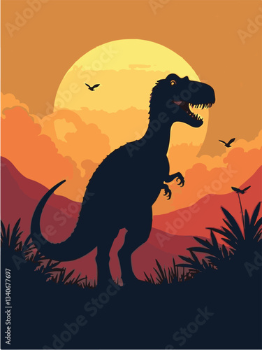 Cartoon Dinosaur Vector | Cute Prehistoric Animal Clipart for Kids