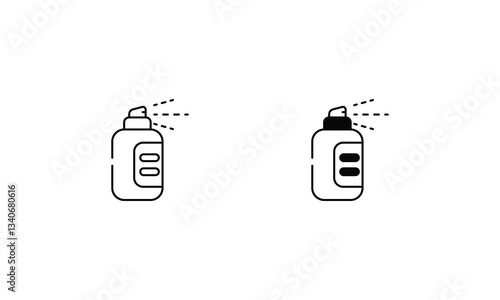 Hydration Mist Device icons set vector stock illustration