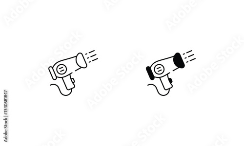Hair Dryer icons set vector stock illustration