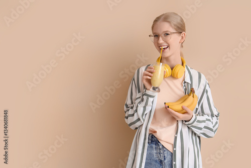 Happy young woman with heal...