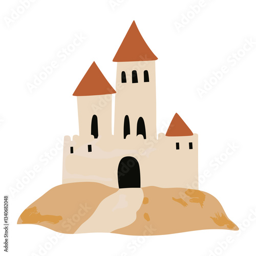 Sand castle architecture illustration illustrated vector