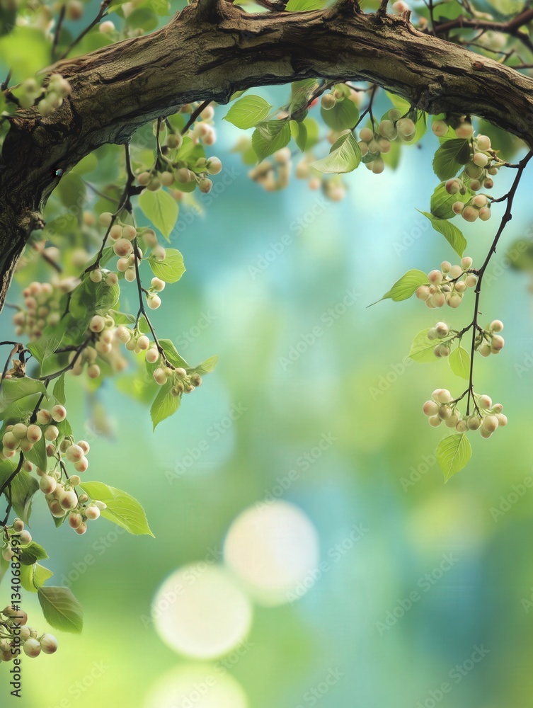 Obraz premium spring nature background with blooming tree branches