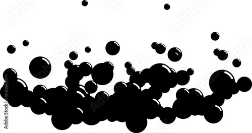 Fizzy Drink, Water Bubble, Soap foam bubbles suds framing shower gel, shampoo, shaving, mousse. Soda Drops Silhouette Icon Set. Soap Symbol Collection. Isolated Vector Illustration.