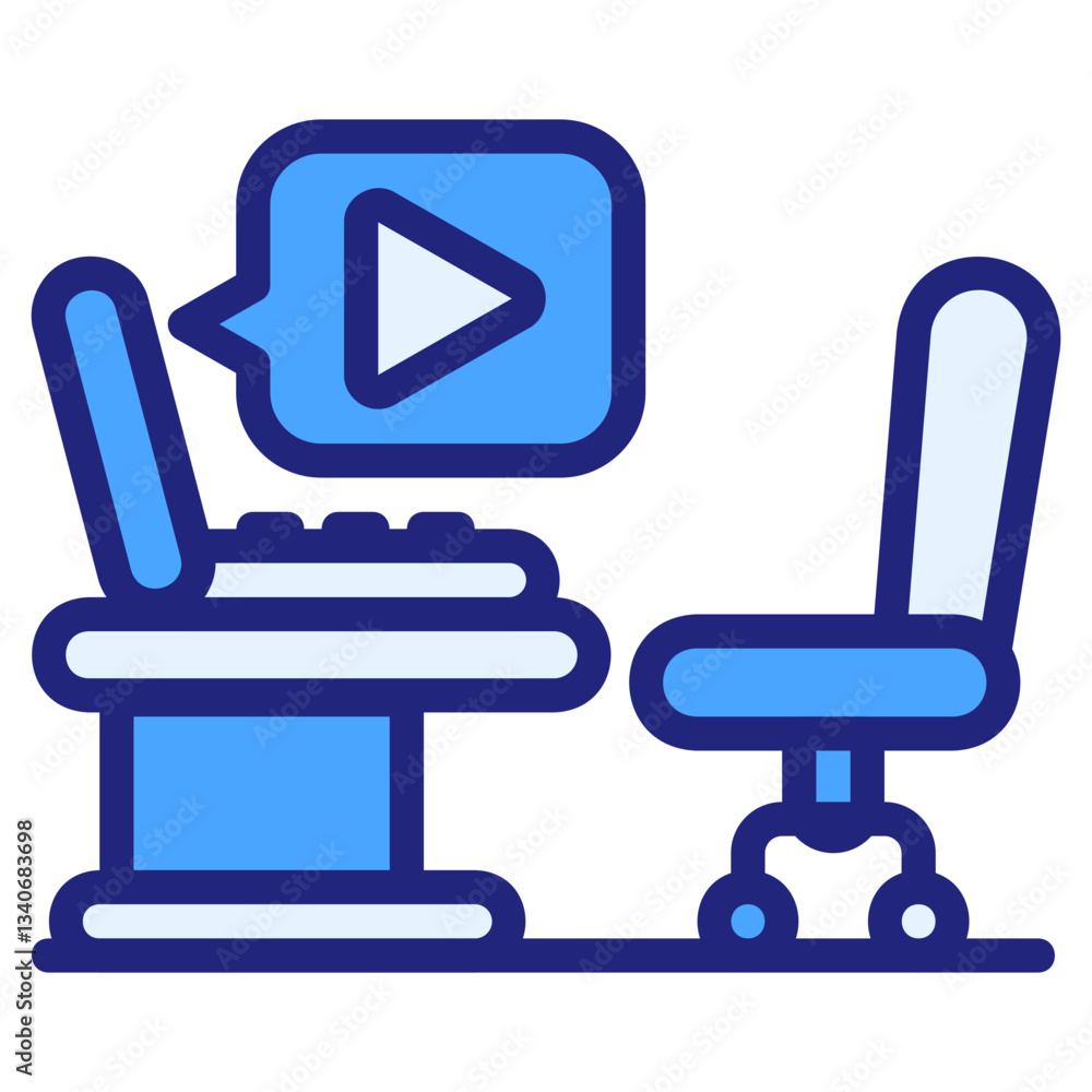 Obraz premium Conference room blue icon