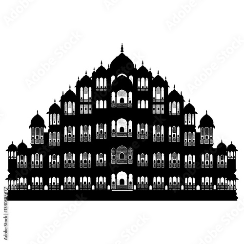 Architecture silhouette building palace vector