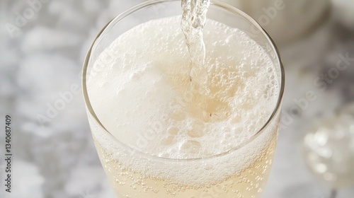Bubbly soda poured into a glass, highlighting fizz and refreshment