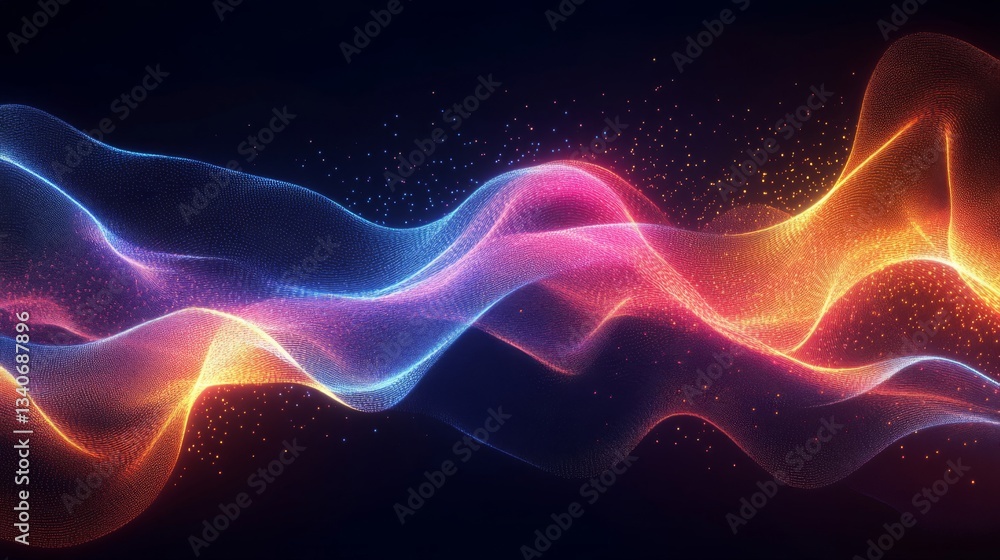 Abstract Colorful Lightwave Particles Flowing Dynamically Abstract Colorful Lightwave Particles Flowing Dynamically