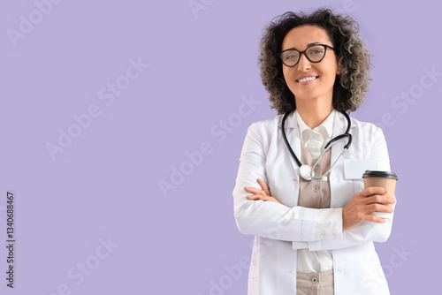 Mature female doctor with c...