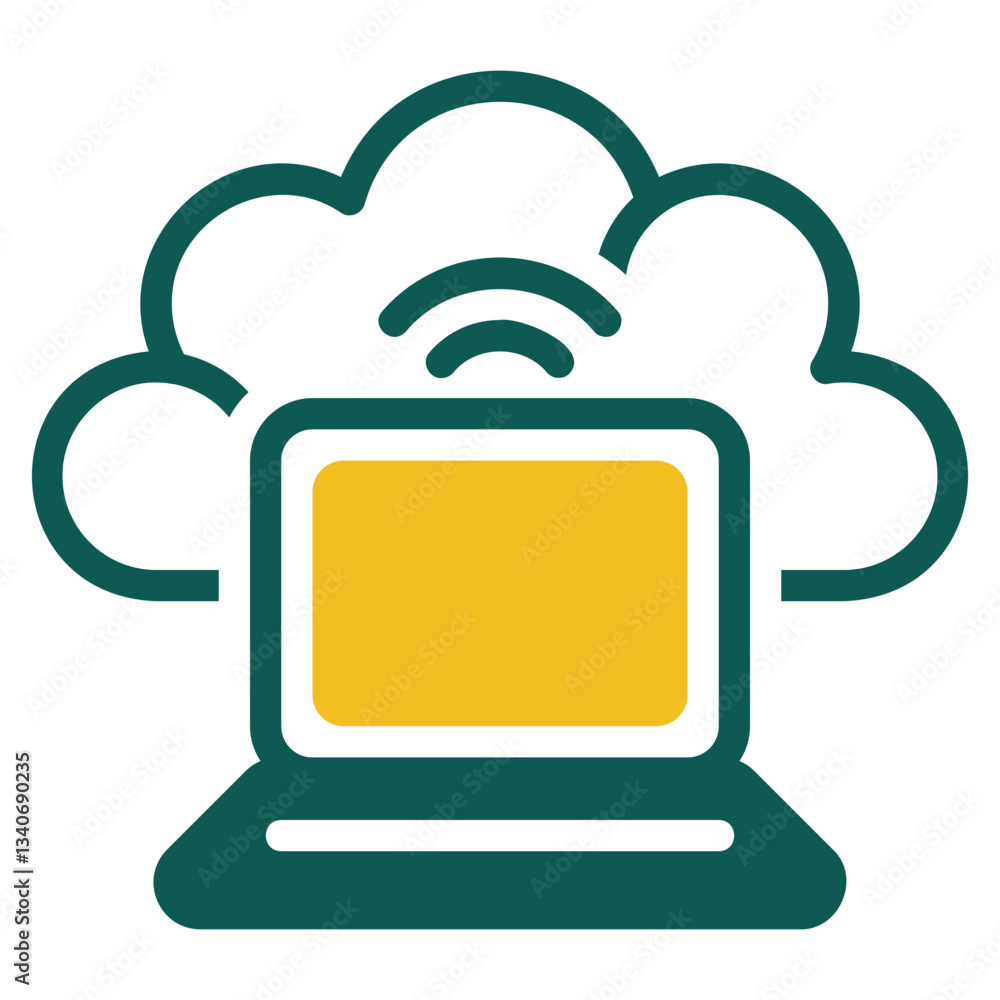 Cloud computing green icon Cloud computing green icon