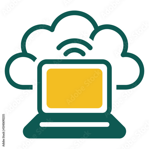 Cloud computing green icon