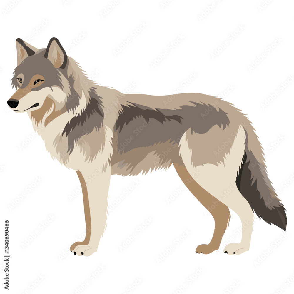 Fototapeta premium Wolf wolf illustration animal vector