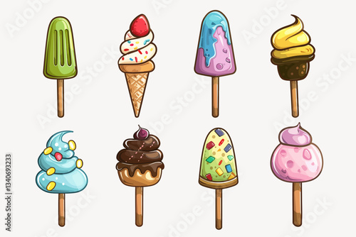Ice cream vector set