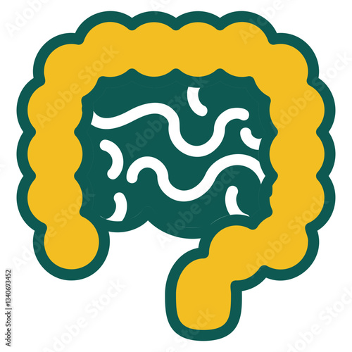 Intestine green icon