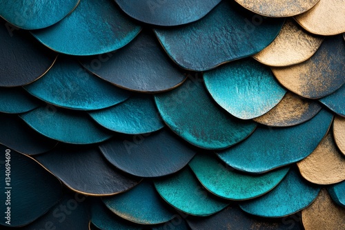 Wallpaper Mural The glistening scales of a fish, with iridescent blues and greens creating a mesmerizing pattern Torontodigital.ca